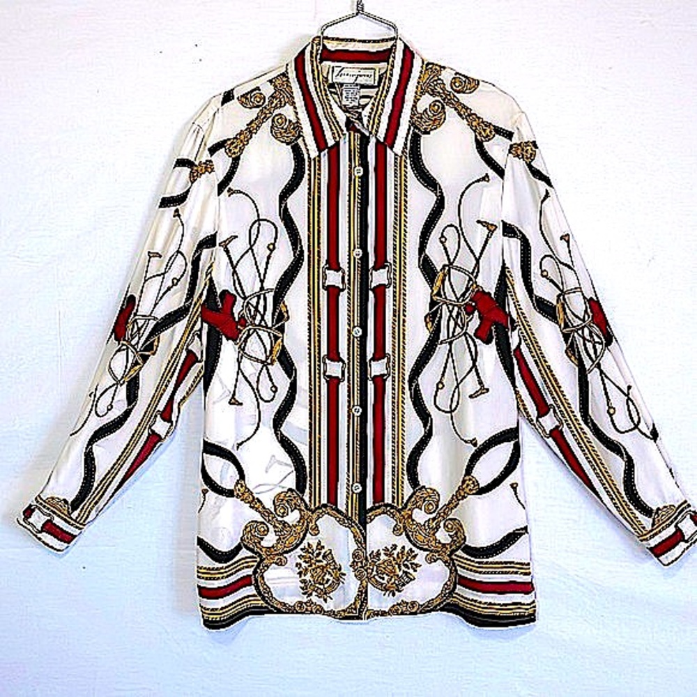 ❣️HP❣️Vintage SPENSER JEREMY Equestrian Print Blouse